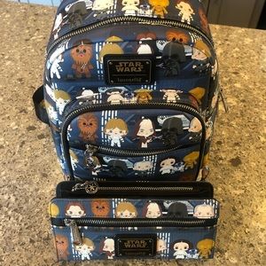 EUC Disney Star Wars Loungefly, backpack & wallet